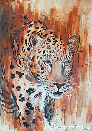 Leopard painting Stock Photo