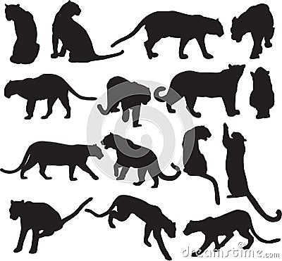 Leopard or panther silhouette contour Vector Illustration