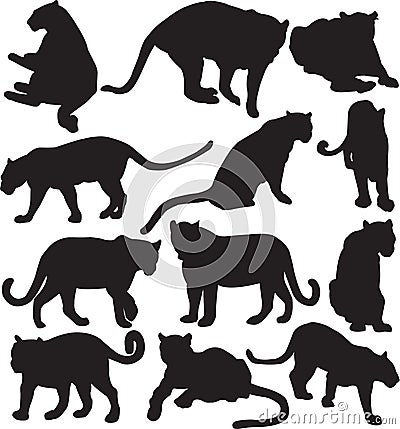 Leopard or panther silhouette contour Vector Illustration