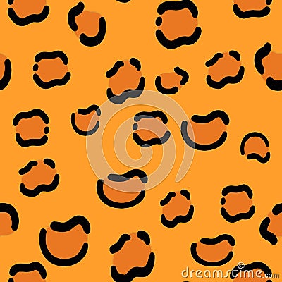 Leopard pattern design - funny drawing seamless pattern. Vector Illustration
