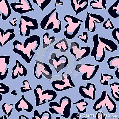 Leopard pattern. Seamless print. Abstract repeating pattern - heart leopard skin imitation can be painted on clothes or fab Stock Photo