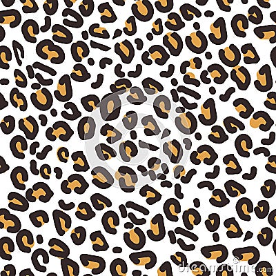 Leopard pattern. Seamless print. Realistic animal texture. Abstract repeating pattern - leopard skin imitation can be Stock Photo