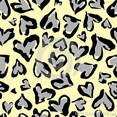 Leopard pattern. Seamless vector print. Abstract repeating pattern - heart leopard skin imitation can be painted on clothes or fab Vector Illustration