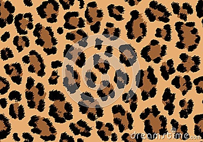 Leopard pattern texture repeating seamless orange black. Vector background. Repeat Vector Illustration