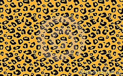 Leopard pattern on orange background. illustration Cartoon Illustration