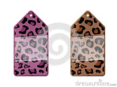 Leopard patterned labels Stock Photo