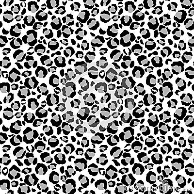 Snow Leopard Print Seamless Pattern Vector Illustration