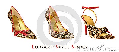 Leopard print shoes Stock Photo