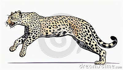 A leopard running in the wild Stock Photo