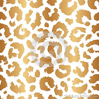 Leopard seamless pattern. Gold animal print. Elegant skin leopard, cheetah, panther or jaguar. Golden fashion pattern. Luxury fur Vector Illustration