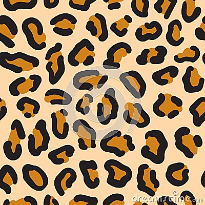 Leopard seamless pattern. Leopard spots. Fashion cheetah print. Popular texture. Vector Illustration