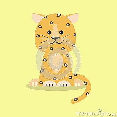 The leopard is sitting. Vector Illustration