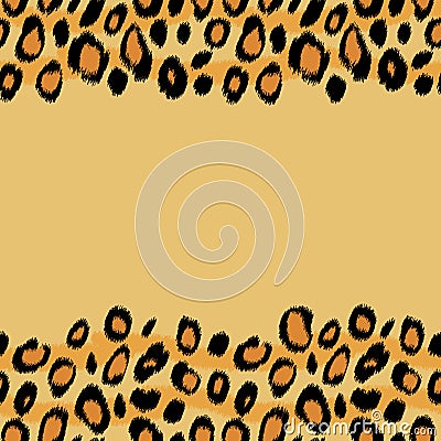 Leopard skin animal print border seamless pattern, vector Vector Illustration