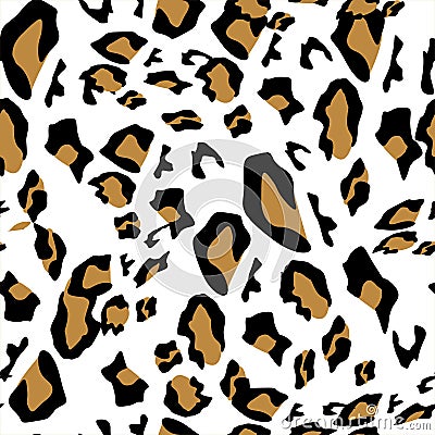 Leopard skin pattern. Wildlife abstract design. Vector print for fabrics and clothes. Black spots on the leopard fur. Trendy Stock Photo