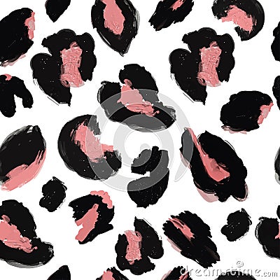 Leopard skin print pattern. Seamless animal fur Vector Illustration