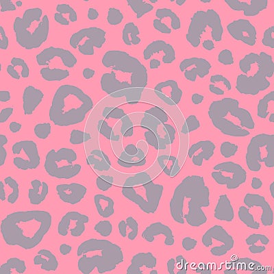 Leopard skin print seamless pattern background. Animal fur spot abstract camouflage texture. Colorful hand drawn spotted print for Stock Photo