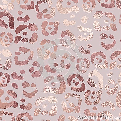 Leopard skin. Rose gold. Elegant texture Vector Illustration