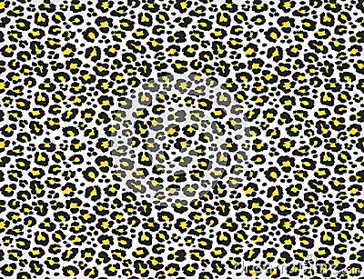 Leopard spotted fur texture. Vector repeating seamless white orange black Vector Illustration