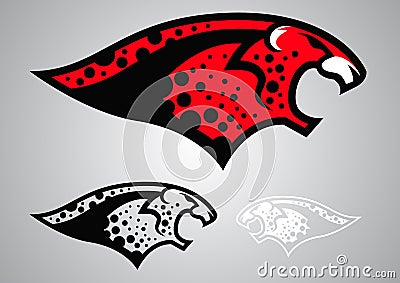 Leopard tiger cheetah head logo vector 201702 Vector Illustration