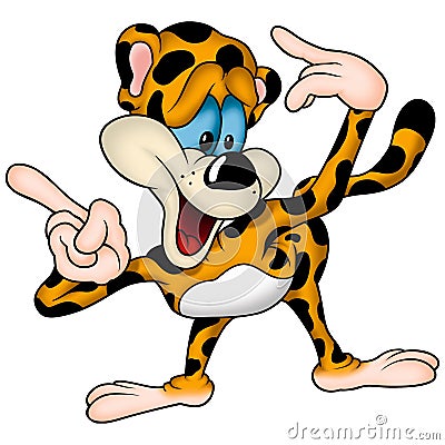 Leopard welcomer Cartoon Illustration