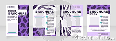 Leopard and zebra blue print blank brochure layout design. Creative print. Vertical poster template set with empty copy space for Vector Illustration