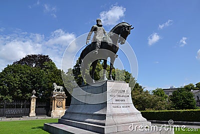 Leopold II statue - king of the Belgians Stock Photo