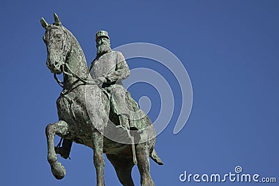 Leopold II statue - king of the Belgians Stock Photo