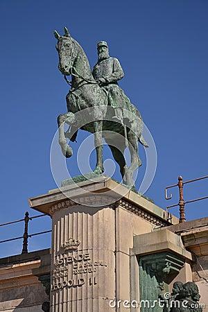 Leopold II statue - king of the Belgians Stock Photo