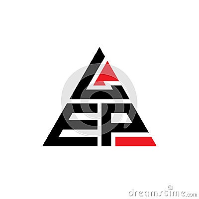 LEP triangle letter logo design with triangle shape. LEP triangle logo design monogram. LEP triangle vector logo template with red Vector Illustration