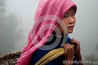 Lepcha tea garden worker Editorial Stock Photo