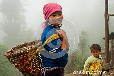 Lepcha tea garden worker Editorial Stock Photo