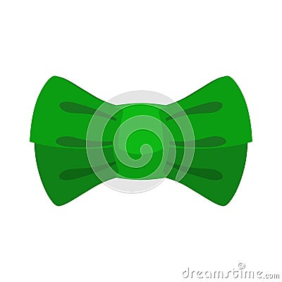 Leprechaun bow tie Green. Traditional accessory fairy gnome in I Vector Illustration