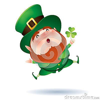 Leprechaun and clover Vector Illustration