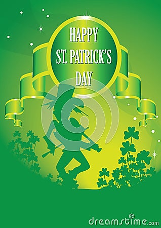 Leprechaun with fiddle Vector Illustration