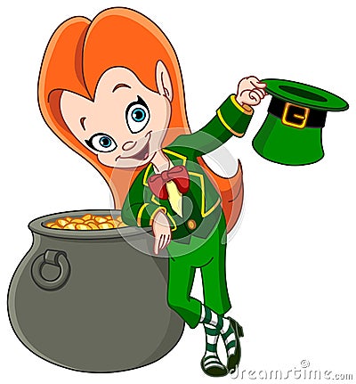 Leprechaun girl Vector Illustration