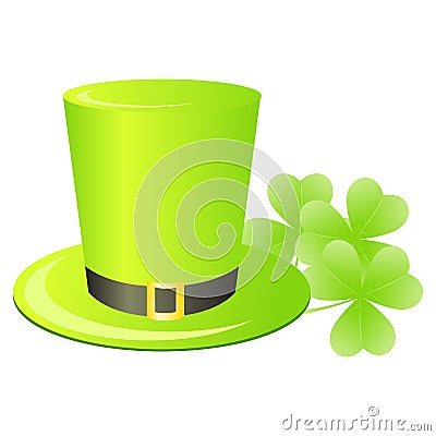 Leprechaun green hat Vector Illustration