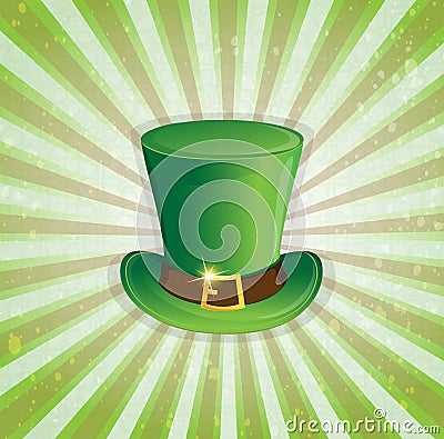 Leprechaun hat with gold buckle Vector Illustration