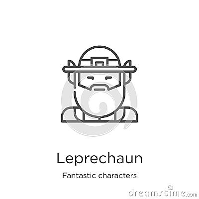 leprechaun icon vector from fantastic characters collection. Thin line leprechaun outline icon vector illustration. Outline, thin Vector Illustration