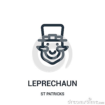 leprechaun icon vector from st patricks collection. Thin line leprechaun outline icon vector illustration. Linear symbol for use Vector Illustration