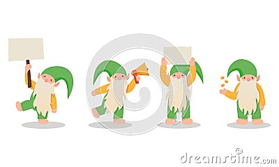 Leprechaun, Patricks Day, Great Collection of Emotional Characters, Isolated Objects for Design, Vector Illustration for sales, Vector Illustration