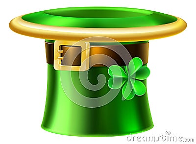 Leprechaun Shamrock Green St Patricks Day Hat Vector Illustration