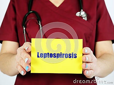 Leptospirosis phrase on the sheet Stock Photo