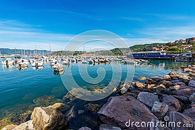 Lerici Port with the Ferry Boat Station - Gulf of La Spezia Liguria Italy Stock Photo
