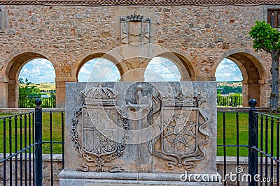 Lerma, Spain, June 4, 2022: Monument to Cura Merino in Spanish t Editorial Stock Photo