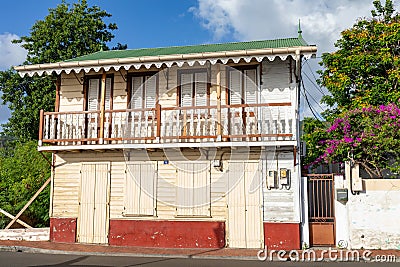 Les Anses d`Arlet, Martinique - Traditional creole house Stock Photo