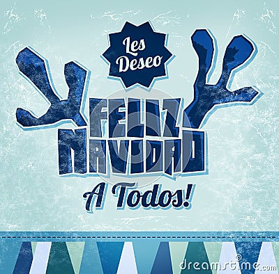 Les deseo Feliz Navidad a todos - I wish Merry Christmas to all spanish text Stock Photo