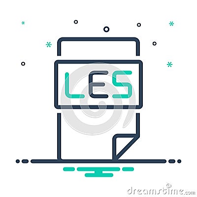Mix icon for Les, document and extension Stock Photo