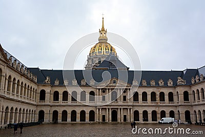 Les Invalides hospital details Les Invalides as the burial site for some of France`s war heroes Editorial Stock Photo