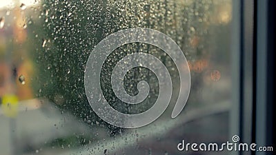 Les lumi?res de la ville de nuit Verre de Misted Gouttes de pluie liquides sur la fen?tre Feux de signalisation automatiques Defo clips vidéos Les lumi?res de la ville de nuit Verre de Misted Gouttes de pluie liquides sur la fen?tre Feux de signalisation automatiques Defo clips vidéos