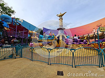 Les Tapis Volants - Flying Carpets Over Agrabah in Walt Disney Studios Park - DisneyLand Paris Editorial Stock Photo